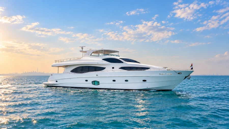 Elite Majesty 101 FT exterior on the water