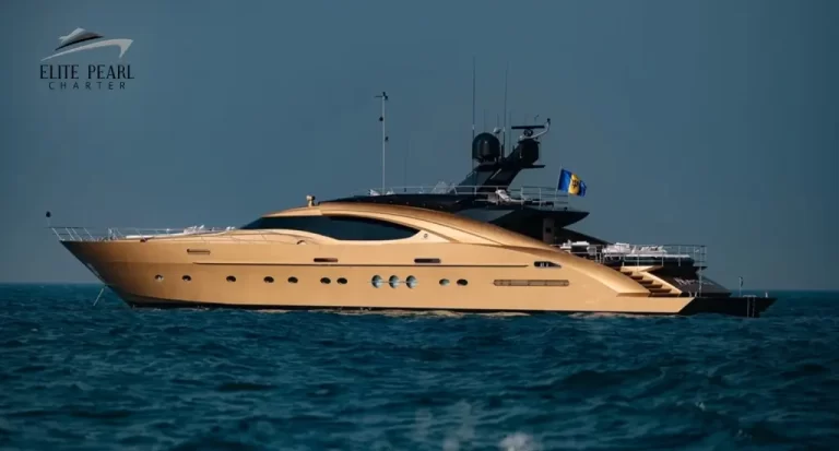elite pearl charter - Elite Royalty 134 Ft side view yacht