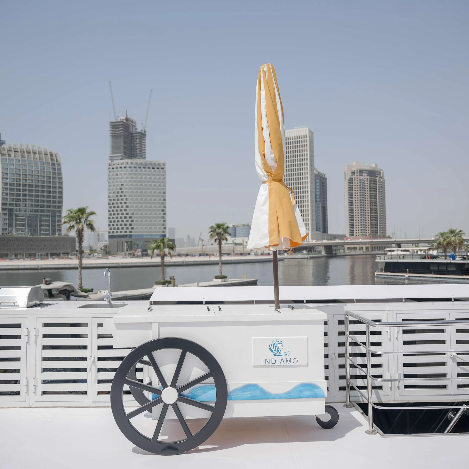 Salama upper deck overlooking Dubai Marina